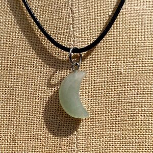 Handmade Genuine Stone Moon Amulet Necklace